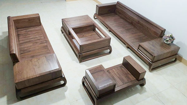 sofa gỗ nguyên khối