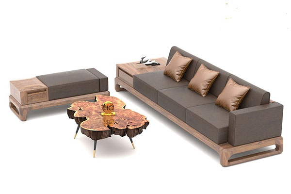 sofa gỗ tự nhiên hiện đại