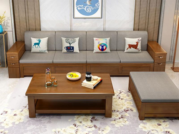 sofa gỗ văng dài hiện đại