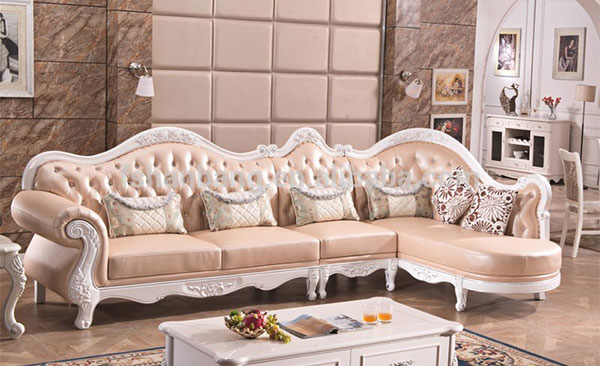 Chất liệu phổ biến được dùng làm sofa chữ l tân cổ điển