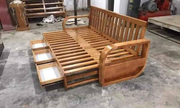 mẫu sofa giường bằng gỗ đẹp