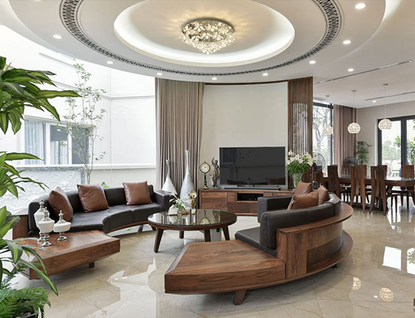 Mẫu ghế sofa gỗ óc chó đẹp