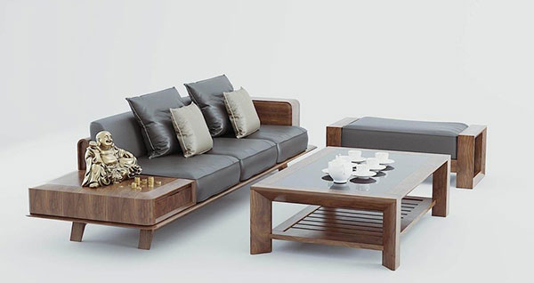 Mẫu ghế sofa gỗ óc chó giá rẻ