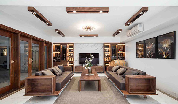 Mẫu sofa gỗ óc chó siêu đẹp