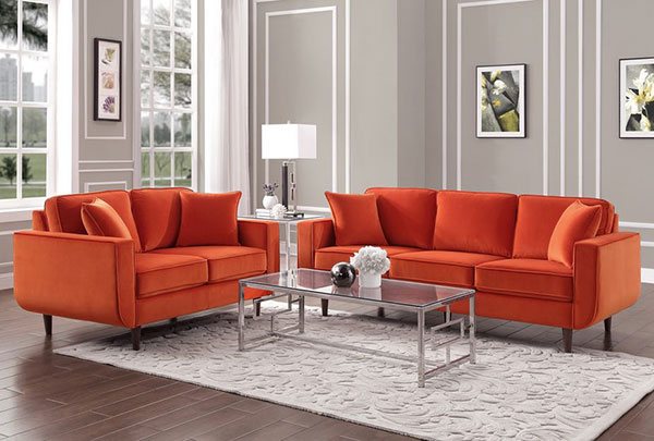 Sofa màu cam cho phòng khách luôn tươi mới